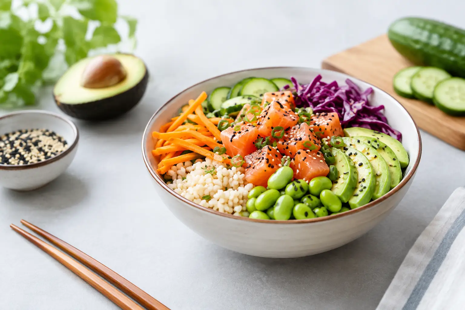Guide portions poke équilibrées au quotidien