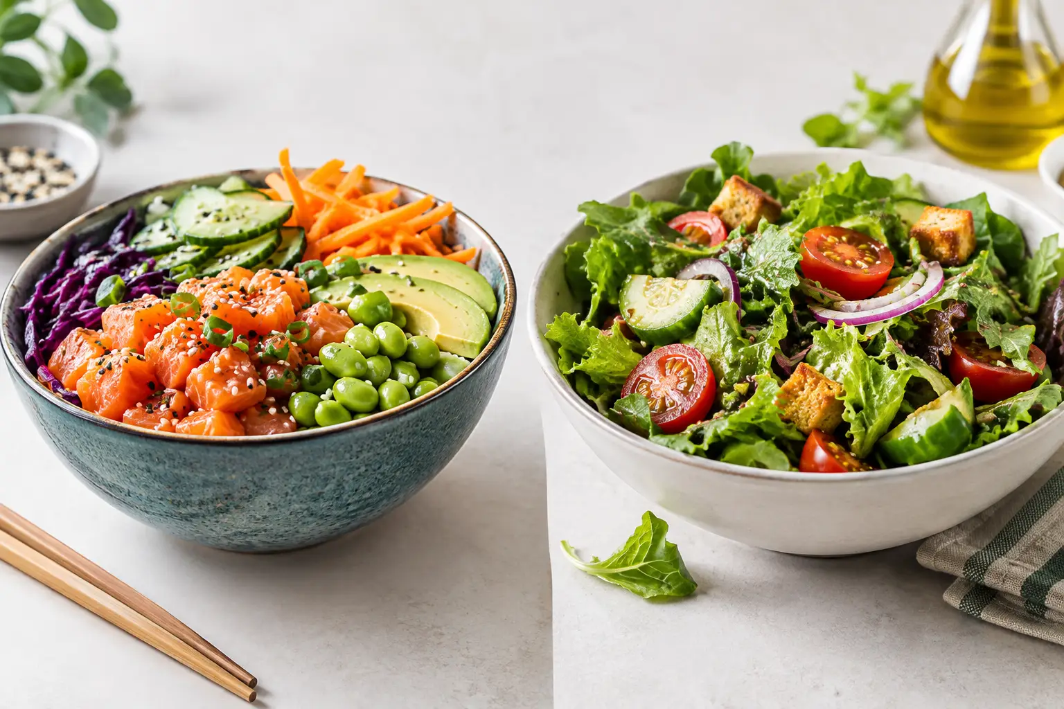 Poke versus salade : quoi choisir à midi?