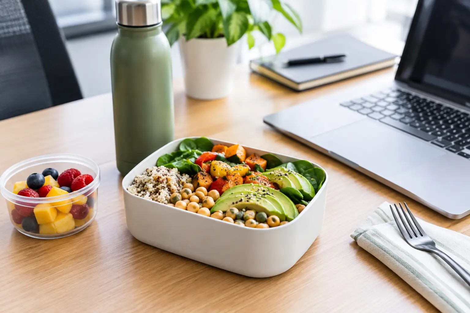 Préparer son lunch végétarien au bureau